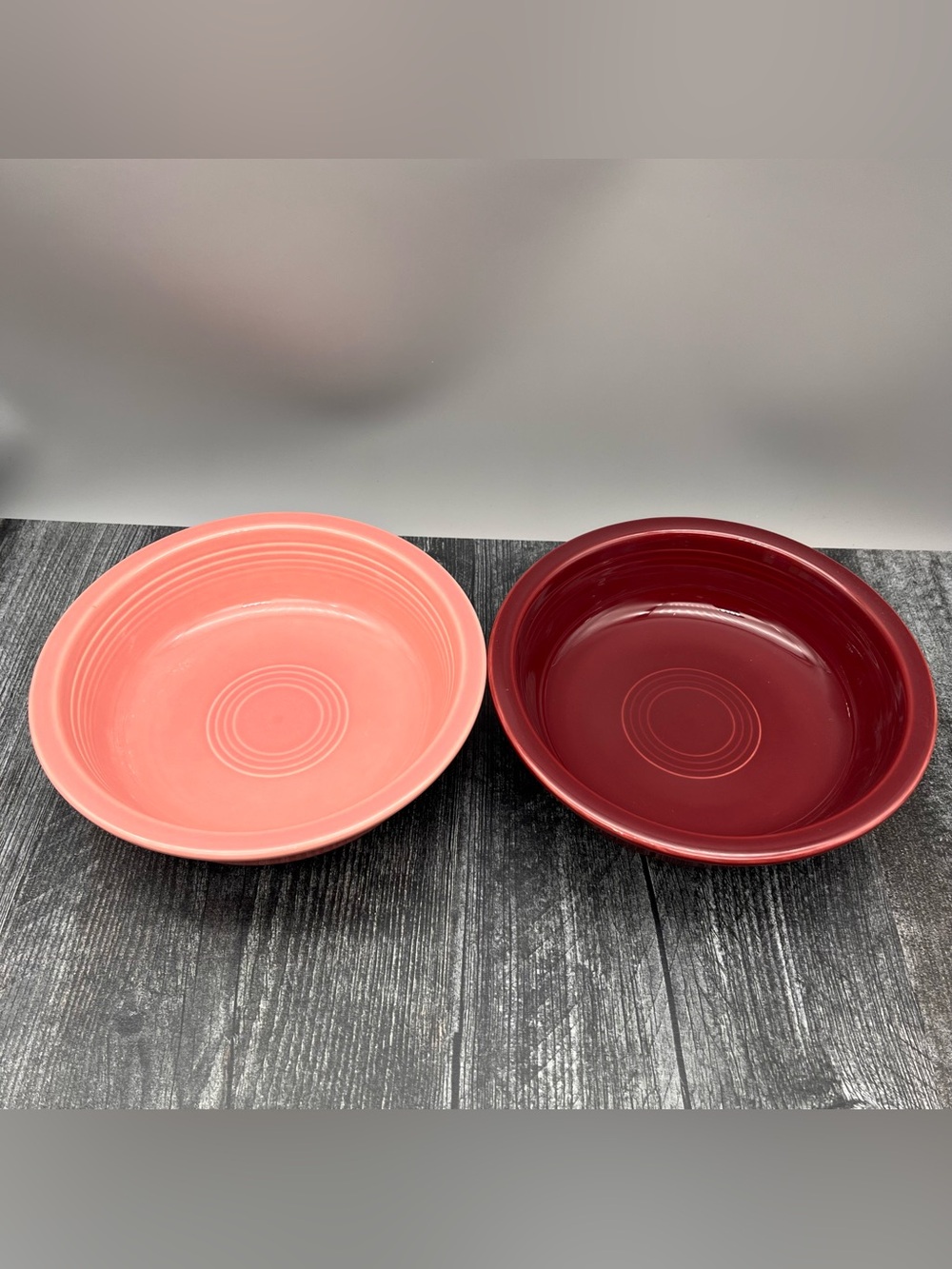 Fiesta Ware Fiestaware 7” Soup Salad Cereal Bowls HLC USA Cinnabar & Rose